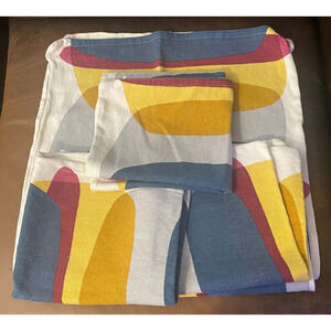 4 - Vintage IKEA Malin Figur Covers Pillow Abstract Retro 20X20 Yellow Red Blue